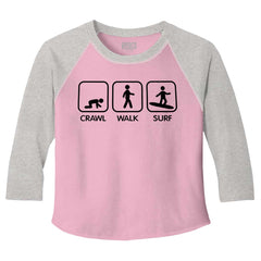 Crawl Walk Surf Toddler Baseball-Direct To Garment Print-Brisco Baby