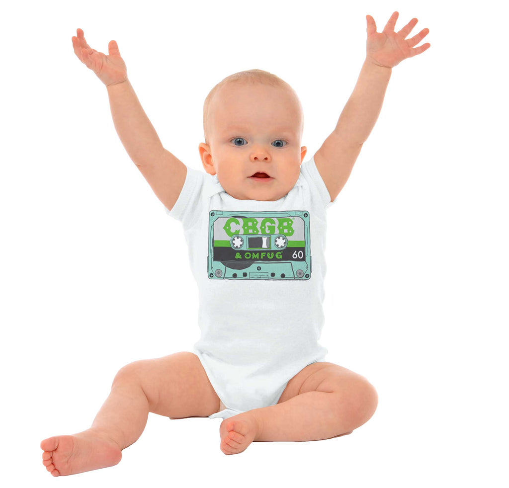 Cassette CBGB Romper Bodysuit-Direct To Garment Print-Brisco Baby