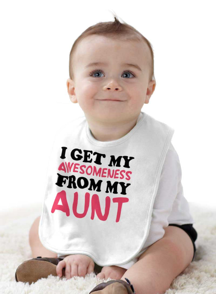 Awesomeness Auntie Infant Baby Bib-Direct To Garment Print-Brisco Baby