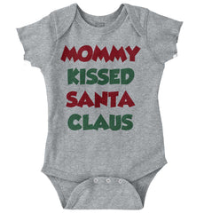 Mommy Kissed Santa Claus Romper Bodysuit-Direct To Garment Print-Brisco Baby