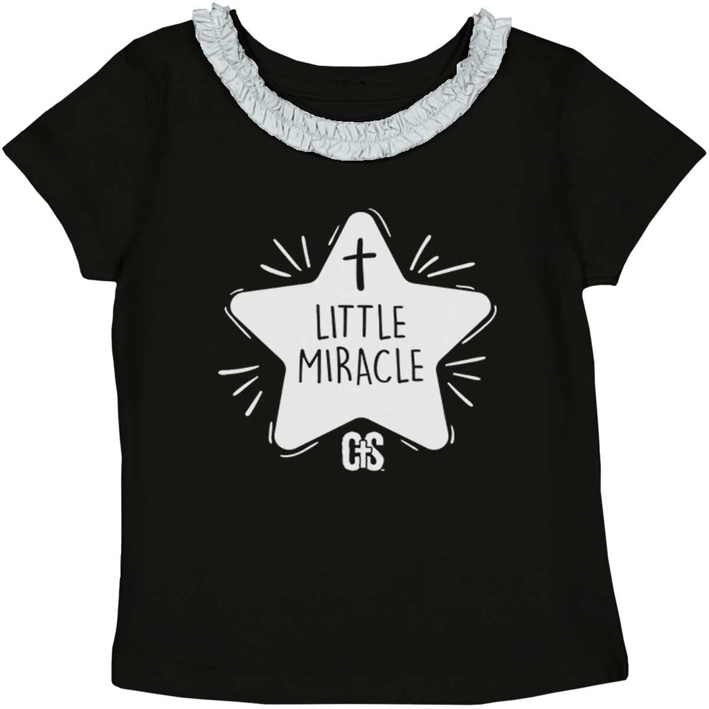 Little Miracle Toddler Ruffled Trim T-Shirt-Direct To Garment Print-Brisco Baby