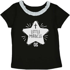 Little Miracle Toddler Ruffled Trim T-Shirt-Direct To Garment Print-Brisco Baby