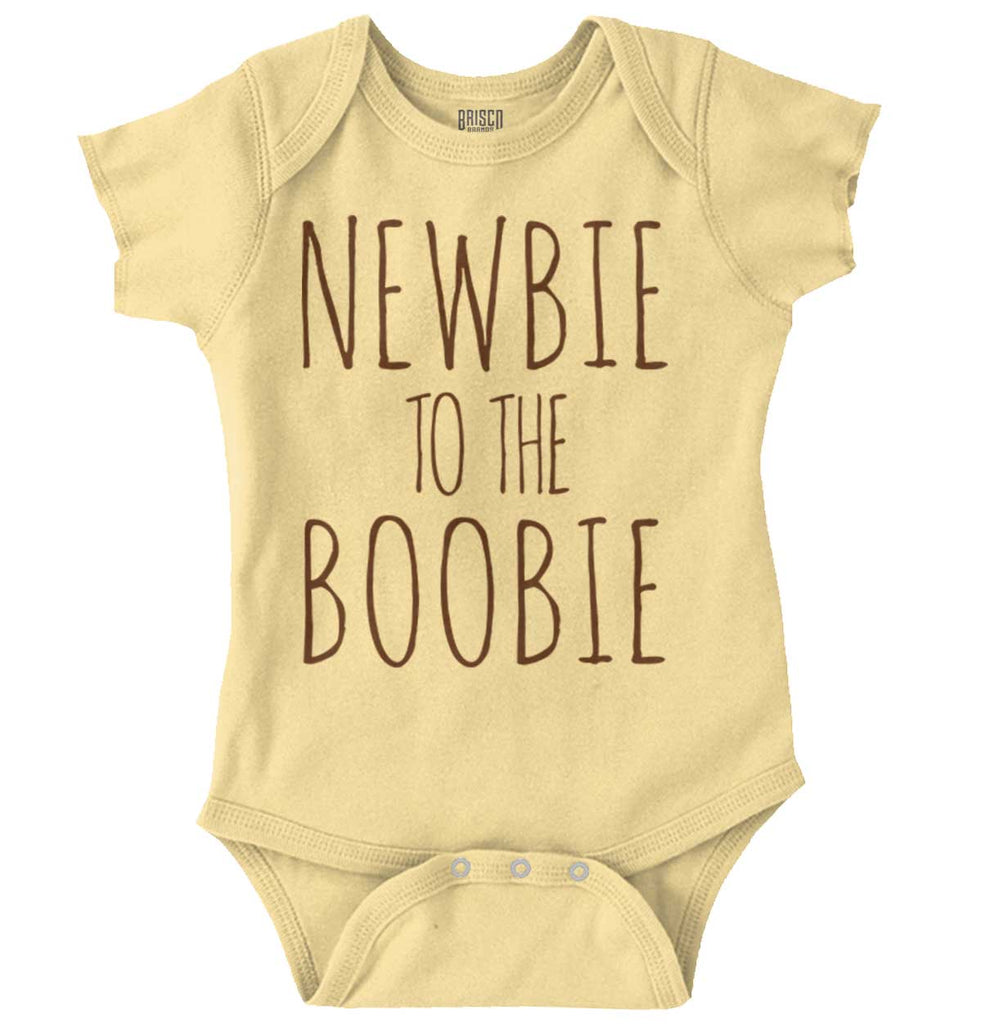 Newbie Boobie Romper Bodysuit-Direct To Garment Print-Brisco Baby