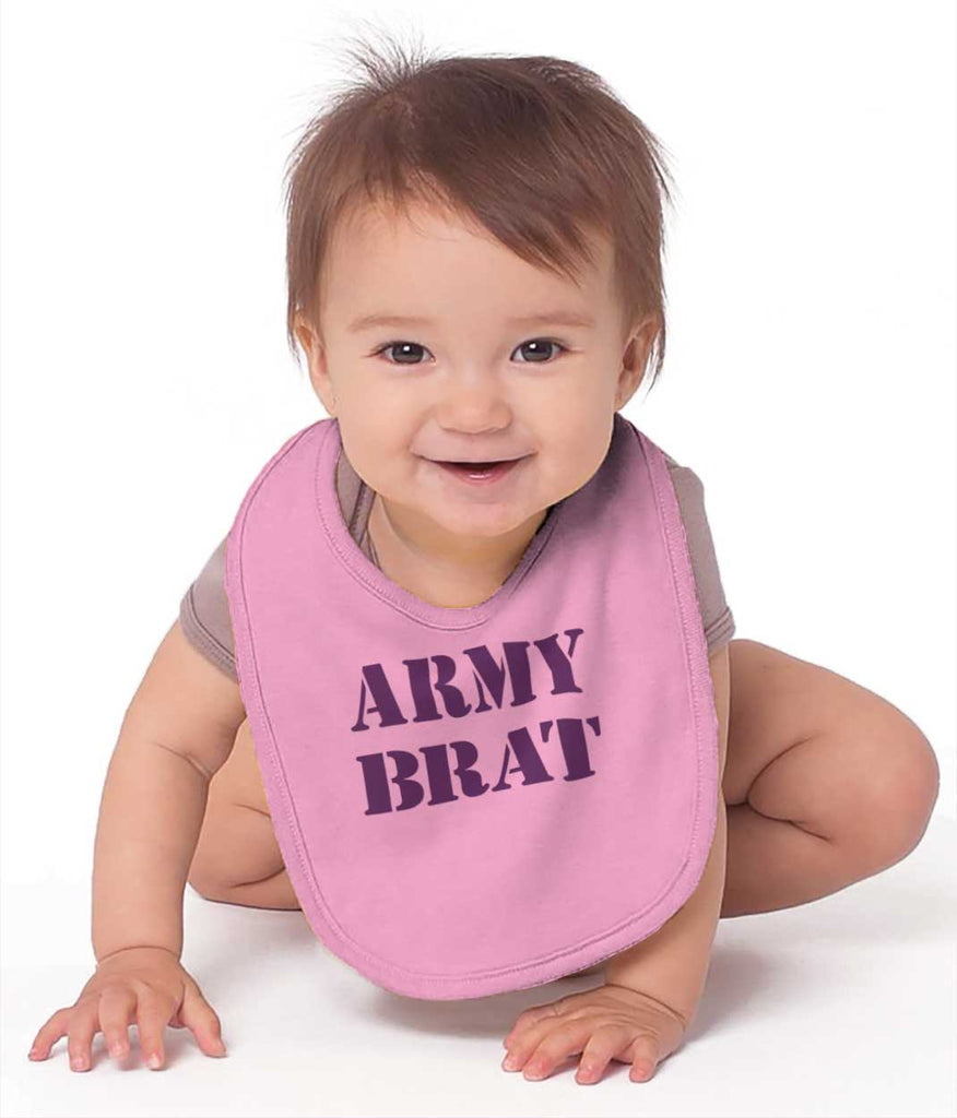 Army Brat Infant Baby Bib-Direct To Garment Print-Brisco Baby