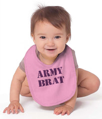 Army Brat Infant Baby Bib-Direct To Garment Print-Brisco Baby