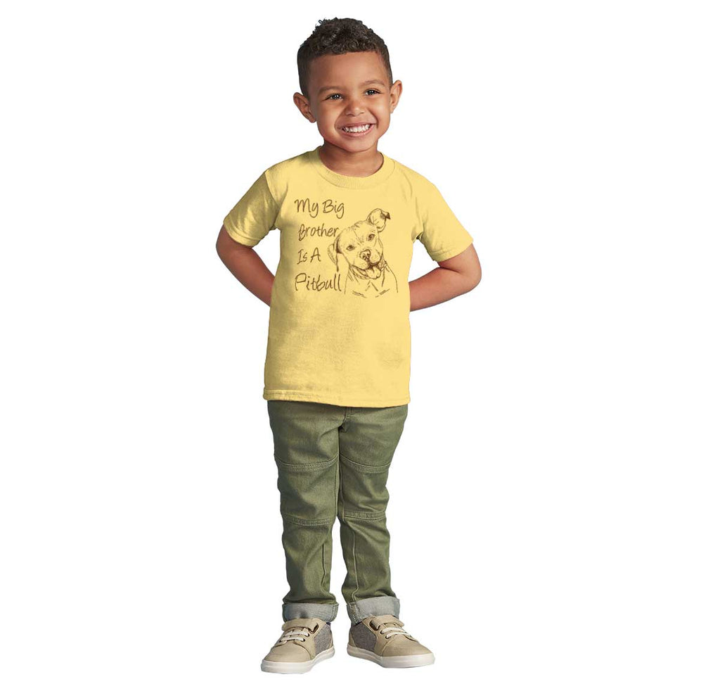 Brother is a Pitbull Infant Toddler T Shirt-Direct To Garment Print-Brisco Baby