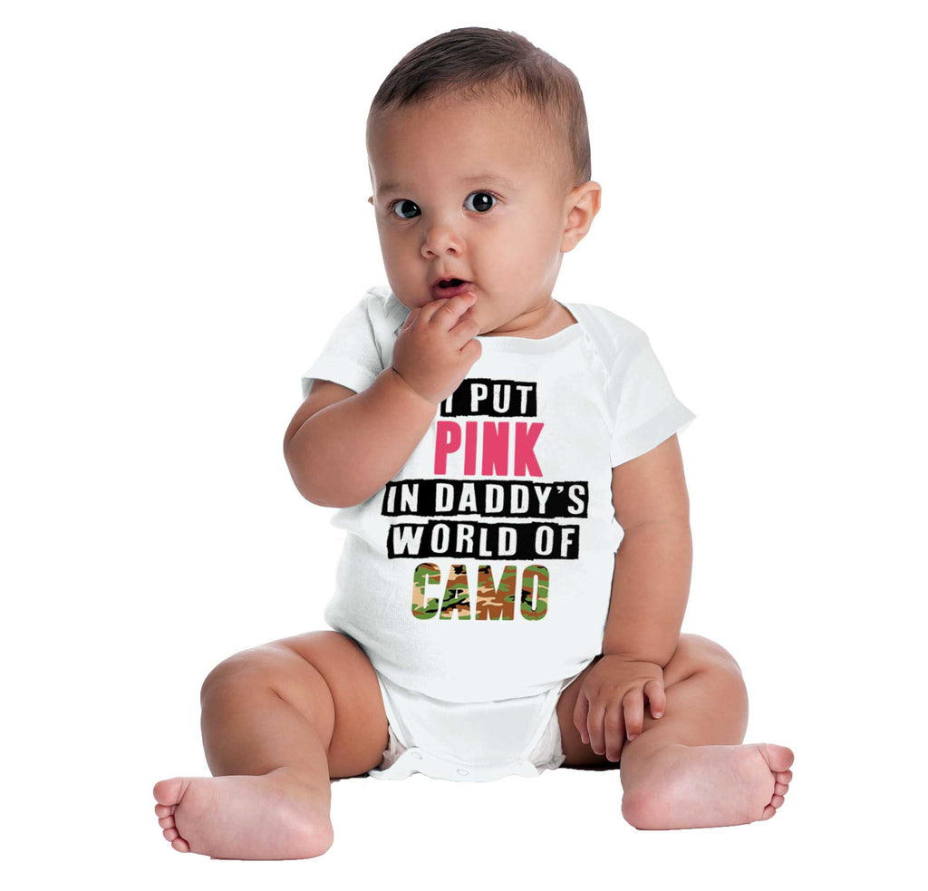 I Put Pink In Camo Romper Bodysuit-Direct To Garment Print-Brisco Baby