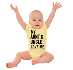 Aunt And Uncle Love Me Romper Bodysuit-Direct To Garment Print-Brisco Baby