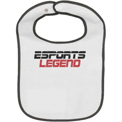 Sports Legend Professional Gamer Trimmed White Snap Bib-Direct To Garment Print-Brisco Baby