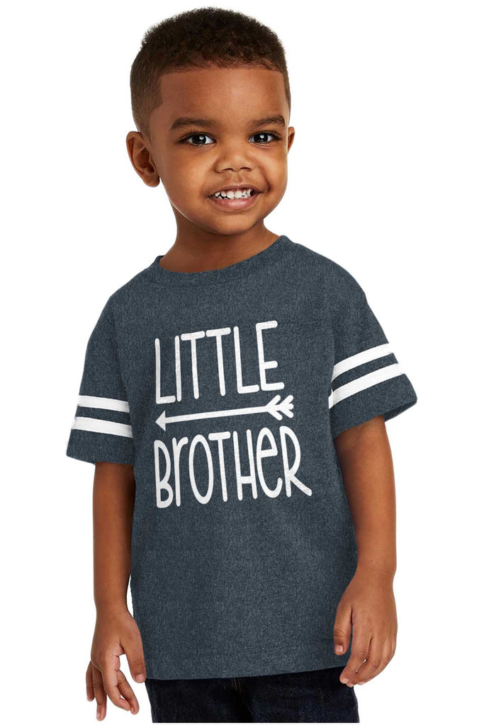 Little Brother Toddler Football Jersey Tee-Direct To Garment Print-Brisco Baby
