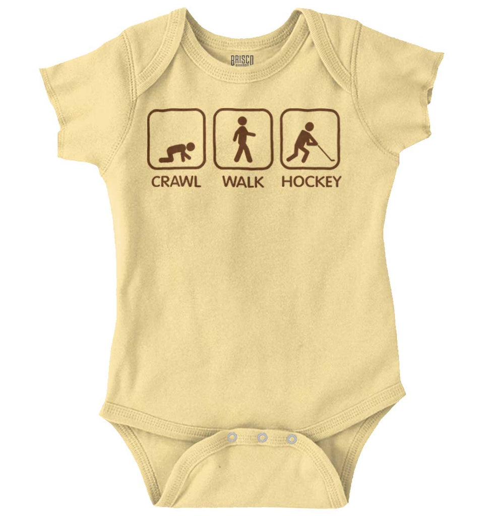 Crawl Walk Hockey Romper Bodysuit-Direct To Garment Print-Brisco Baby