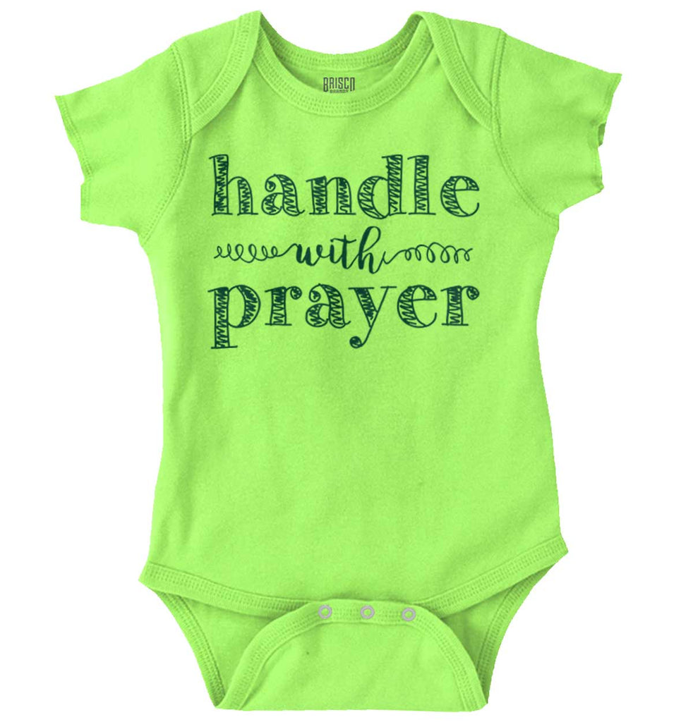 Handle With Prayer Romper Bodysuit-Direct To Garment Print-Brisco Baby