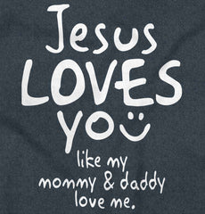 Jesus Loves You Football Romper Bodysuit-Direct To Garment Print-Brisco Baby