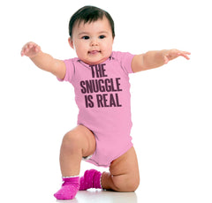 Snuggle Is Real Romper Bodysuit-Direct To Garment Print-Brisco Baby