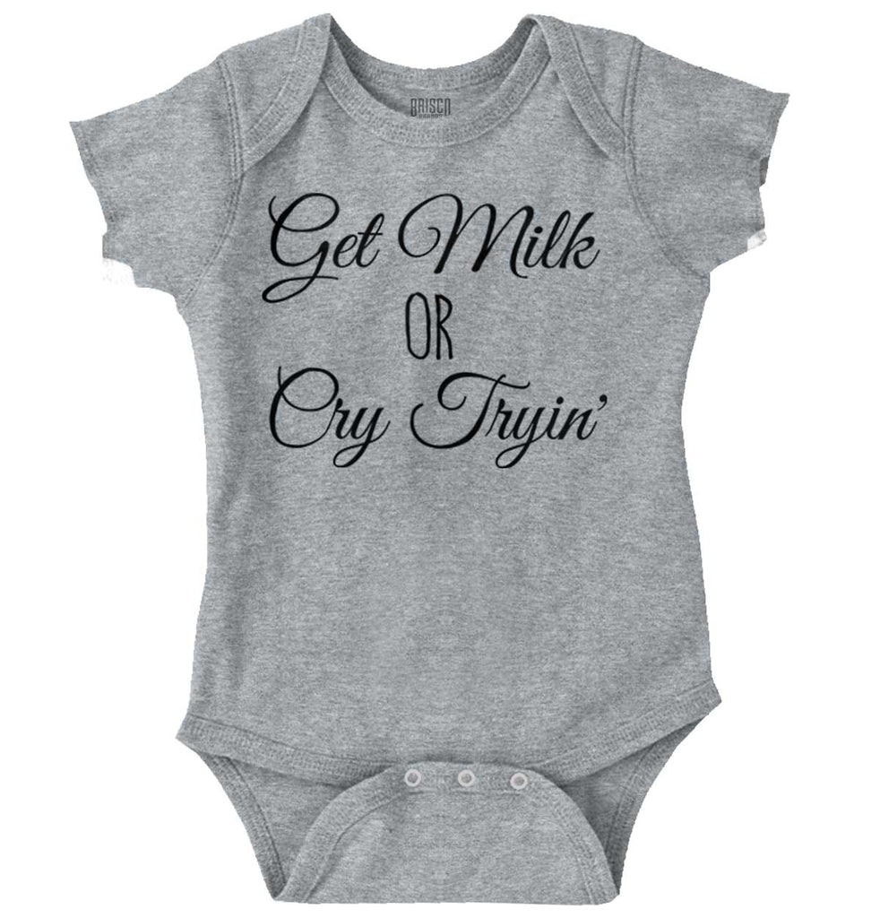 Get Milk Romper Bodysuit-Direct To Garment Print-Brisco Baby