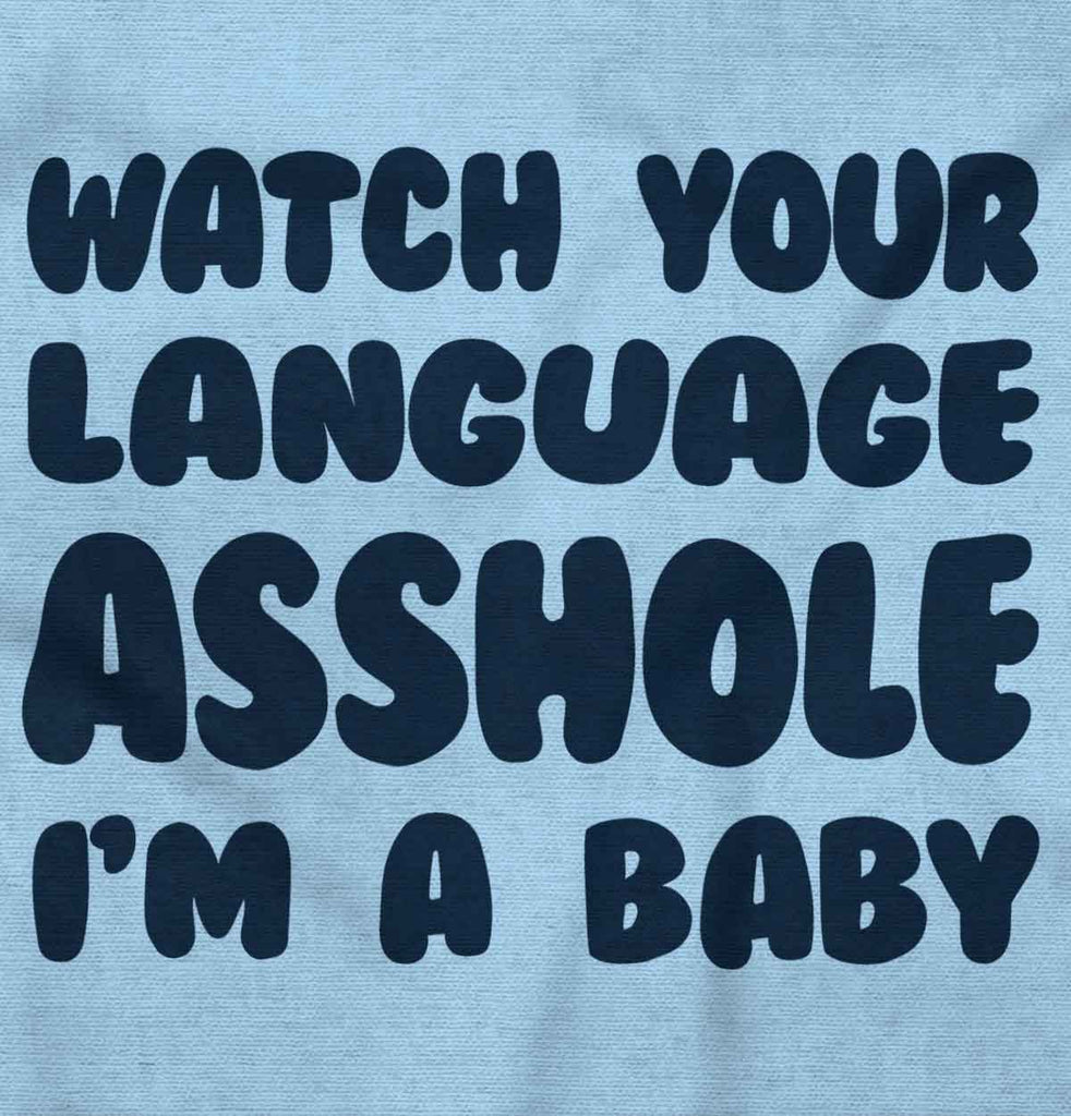 Watch Your Language Infant Baby Bib-Direct To Garment Print-Brisco Baby