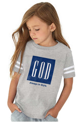 God In Style Toddler Football Jersey Tee-Direct To Garment Print-Brisco Baby