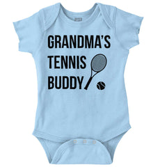 Grandma's Tennis Buddy Romper Bodysuit-Direct To Garment Print-Brisco Baby
