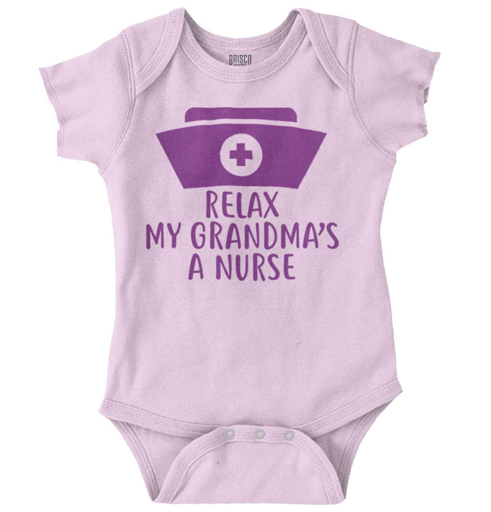 Relax My Grandma's A Nurse Romper Bodysuit-Direct To Garment Print-Brisco Baby