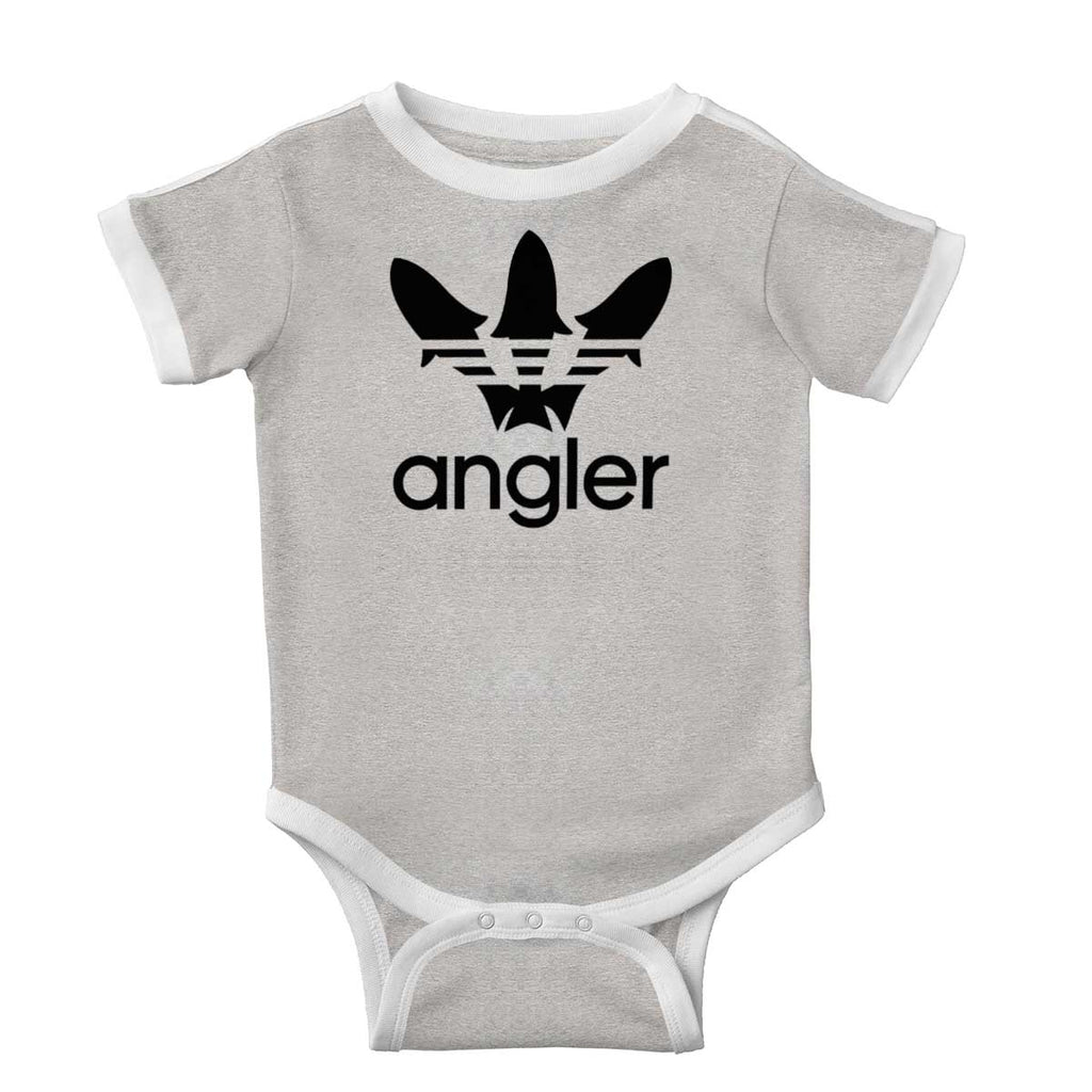 Angler Ringer Bodysuit-Direct To Garment Print-Brisco Baby