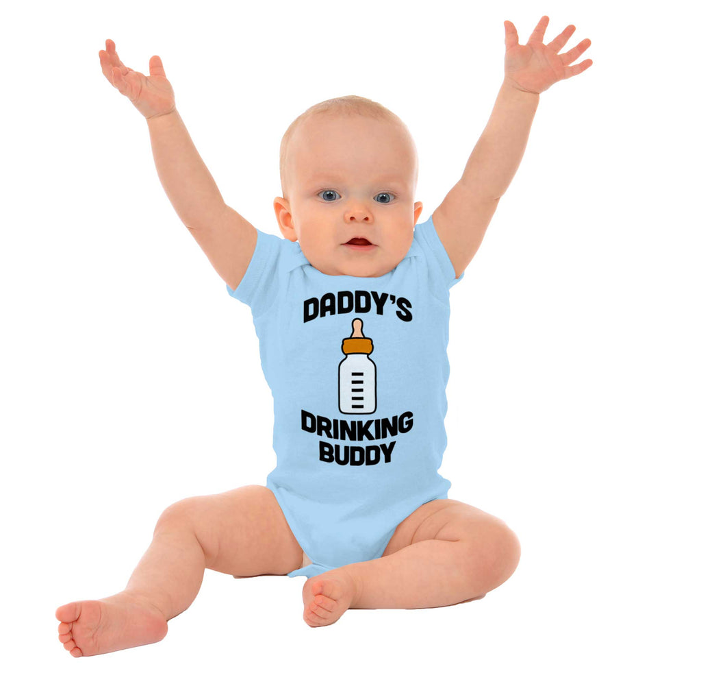 Dad Drinking Buddy Romper Bodysuit-Direct To Garment Print-Brisco Baby