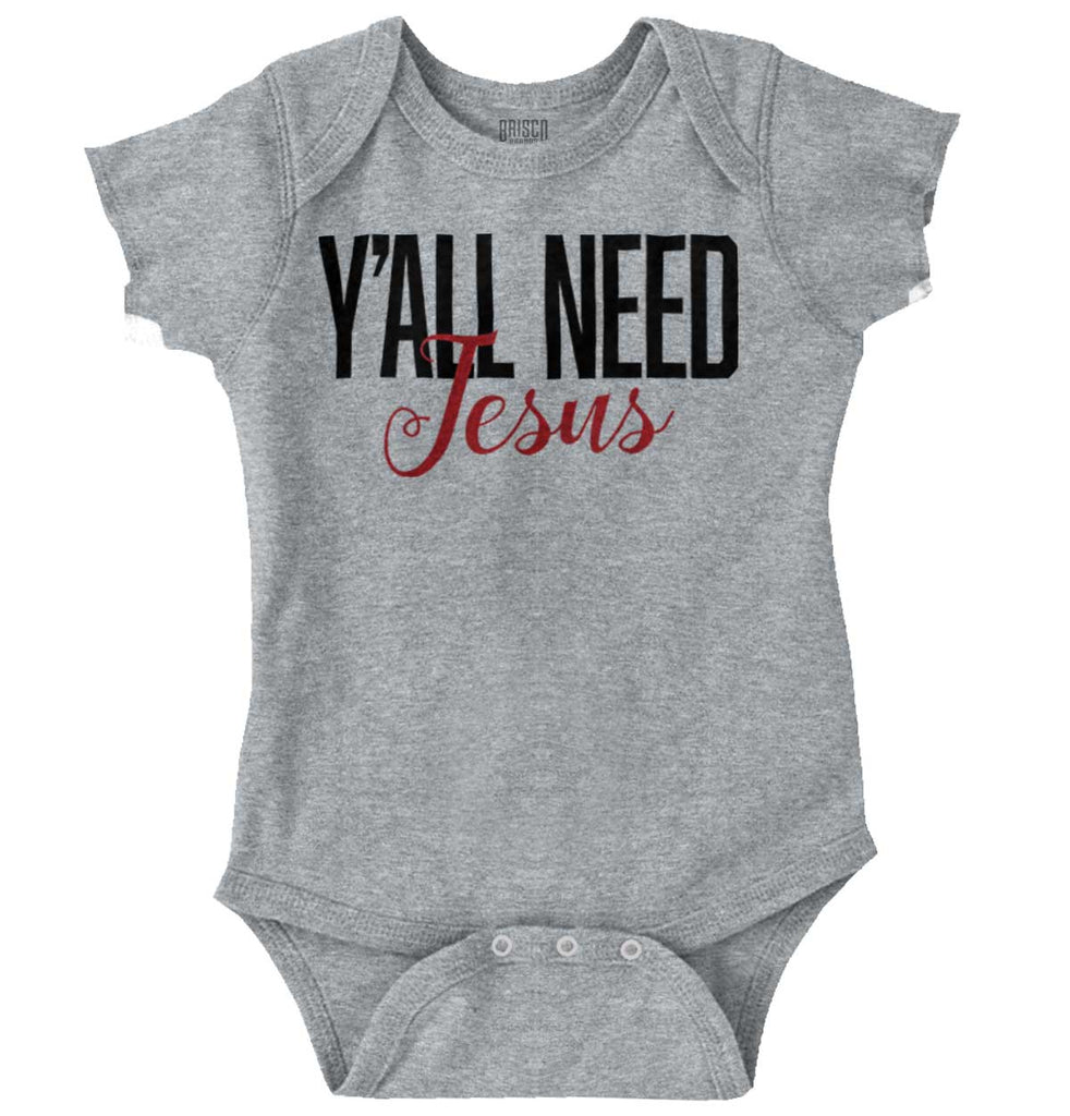 Yall Need Jesus Romper Bodysuit-Direct To Garment Print-Brisco Baby