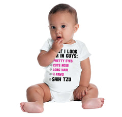 Shih Tzu Checklist Romper Bodysuit-Direct To Garment Print-Brisco Baby
