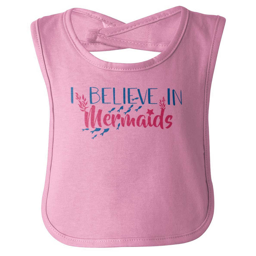 Believe In Mermaids Infant Baby Bib-Direct To Garment Print-Brisco Baby