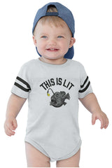 This Is Lit Football Bodysuit-Direct To Garment Print-Brisco Baby
