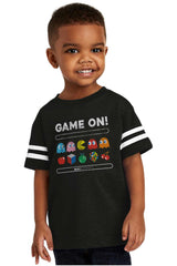 Game On Pac-Man Toddler Football Jersey Tee-Direct To Garment Print-Brisco Baby
