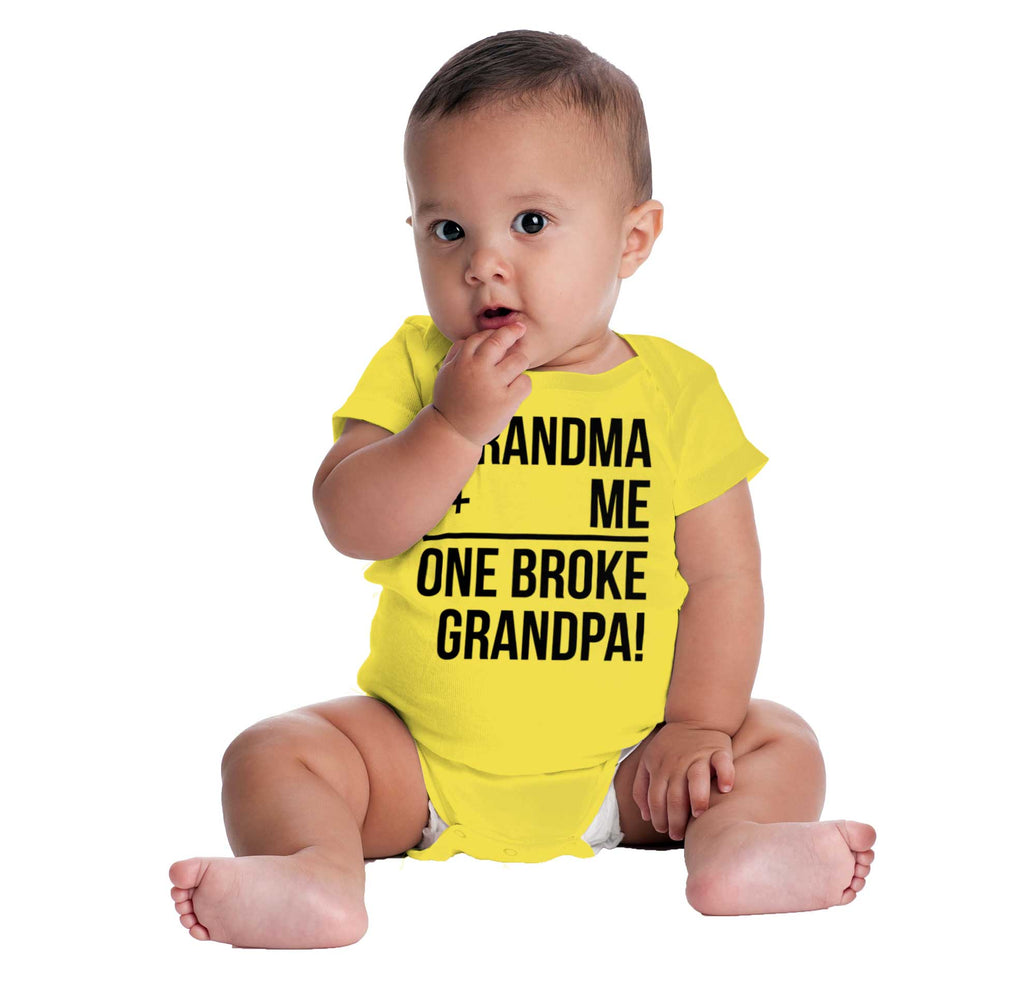 One Broke Grandpa Romper Bodysuit-Direct To Garment Print-Brisco Baby