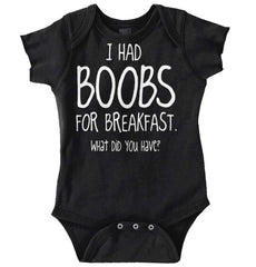 Boobs for Breakfast Romper Bodysuit-Direct To Garment Print-Brisco Baby
