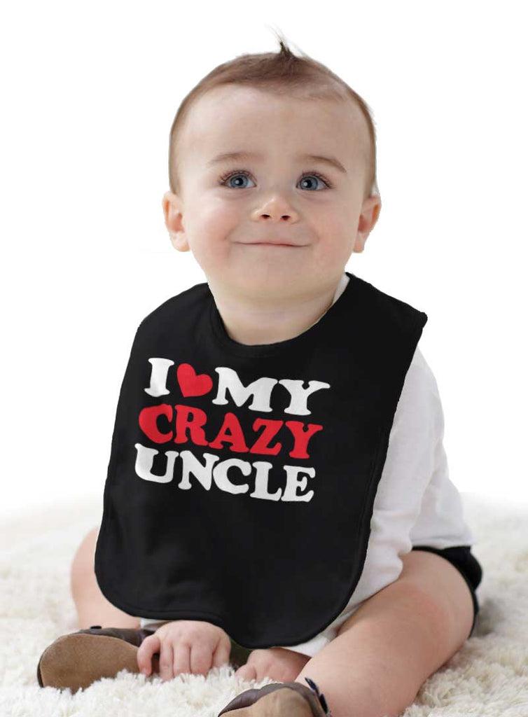 My Crazy Uncle Infant Baby Bib-Direct To Garment Print-Brisco Baby