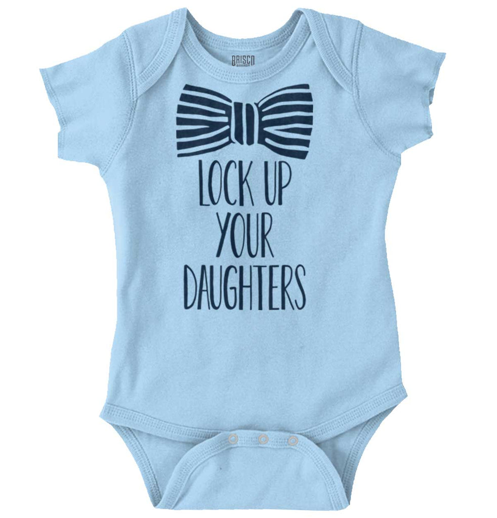 Lock Up Your Daughters Romper Bodysuit-Direct To Garment Print-Brisco Baby