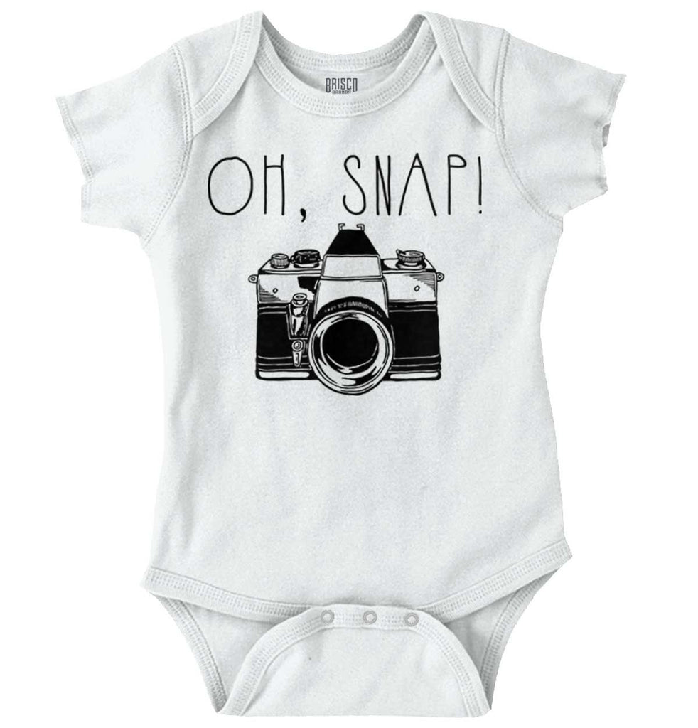 Oh Snap Camera Romper Bodysuit-Direct To Garment Print-Brisco Baby