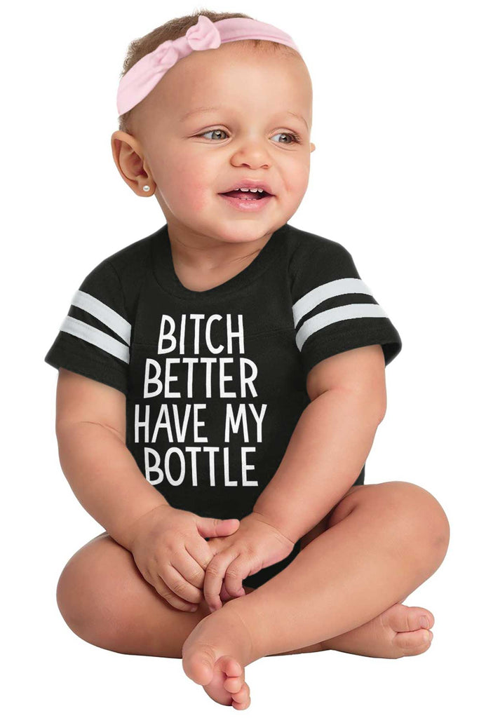 My Bottle Football Romper Bodysuit-Direct To Garment Print-Brisco Baby