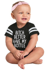 My Bottle Football Romper Bodysuit-Direct To Garment Print-Brisco Baby