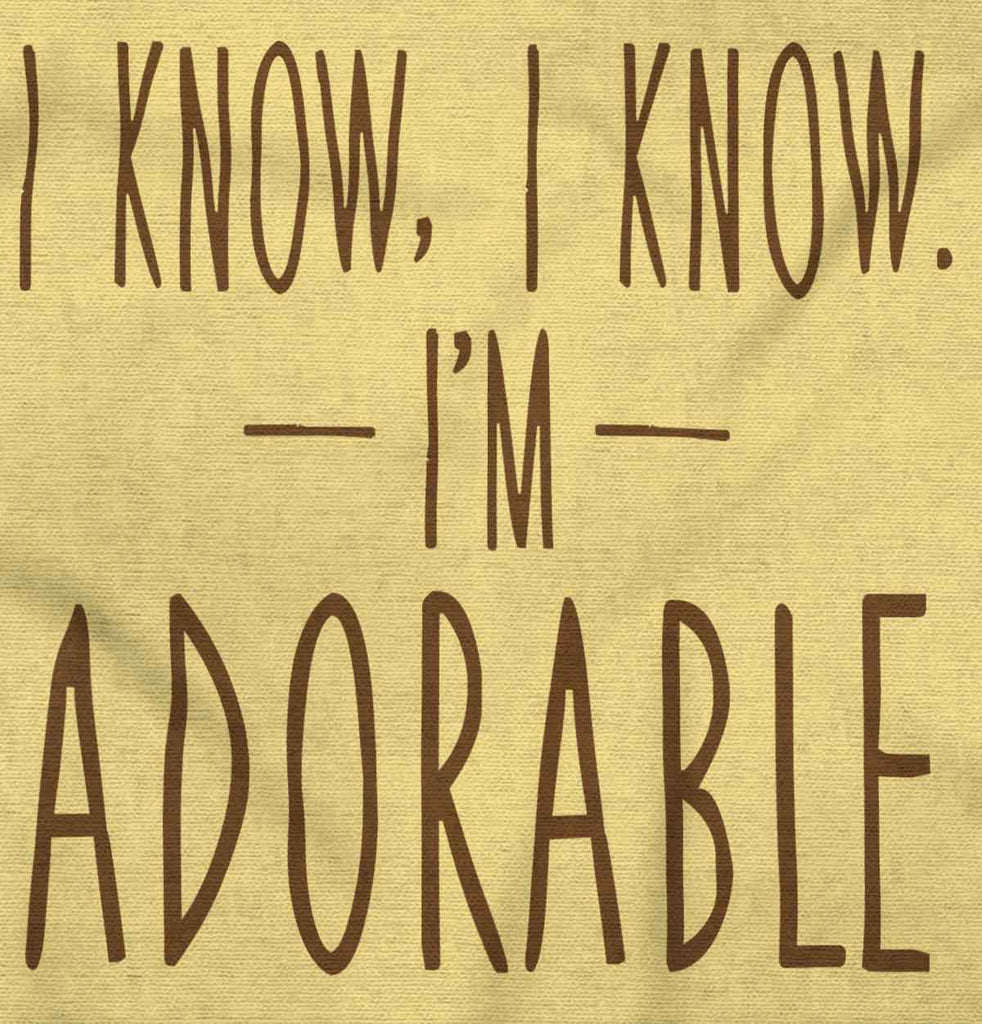 I Know I'm Adorable Infant Toddler T Shirt-Direct To Garment Print-Brisco Baby