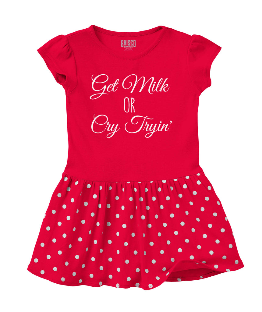 Get Milk Baby Polka Dot Skirt Dress-Direct To Garment Print-Brisco Baby