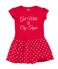 Get Milk Baby Polka Dot Skirt Dress-Direct To Garment Print-Brisco Baby