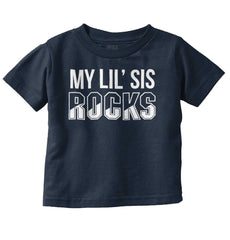 My Lil' Sis Rocks Infant Toddler T Shirt-Direct To Garment Print-Brisco Baby