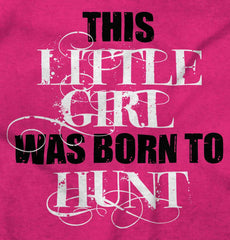 Little Girl Born To Hunt Romper Bodysuit-Direct To Garment Print-Brisco Baby