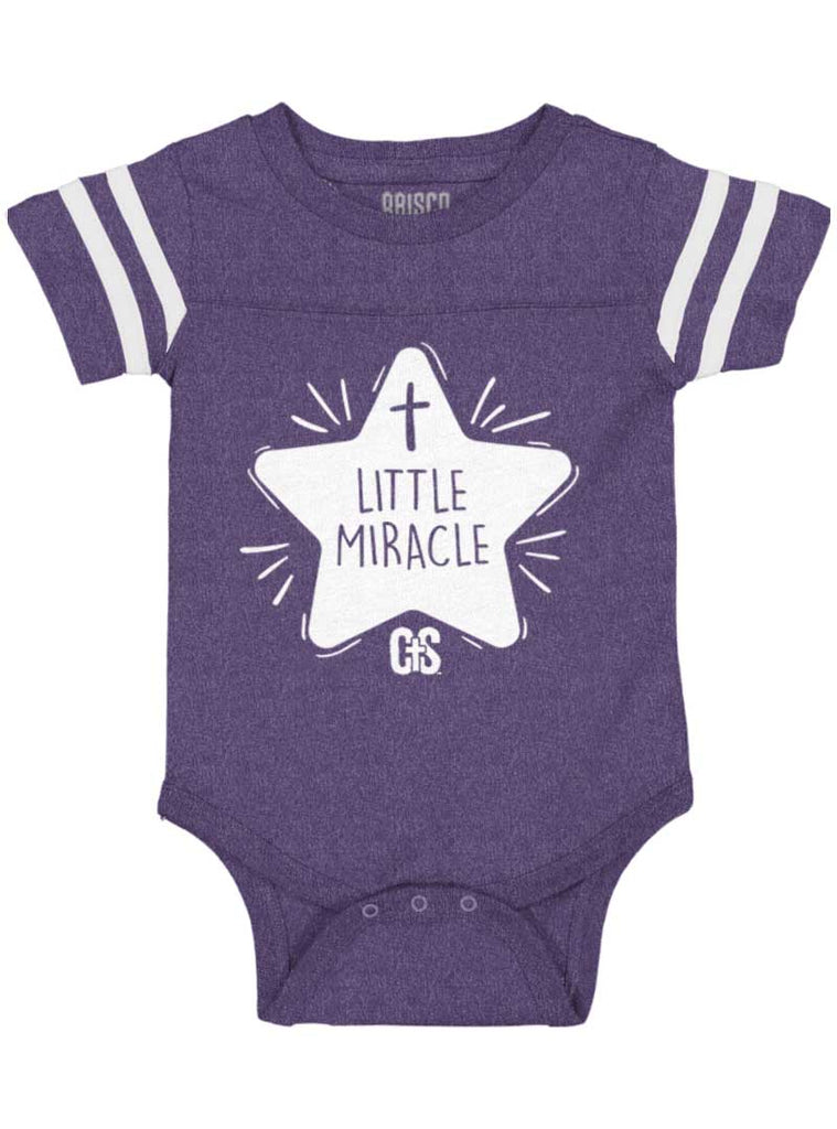 Little Miracle Football Romper Bodysuit-Direct To Garment Print-Brisco Baby