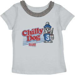 Chilly Dog Toddler Ruffled Trim T-Shirt-Direct To Garment Print-Brisco Baby