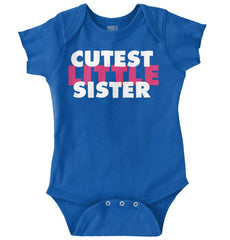 Cutest Little Sister Romper Bodysuit-Direct To Garment Print-Brisco Baby