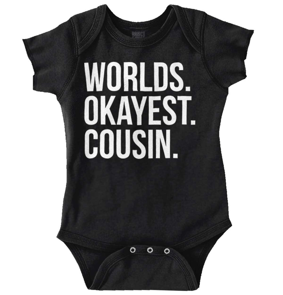 Worlds Okayest Cousin Romper Bodysuit-Direct To Garment Print-Brisco Baby