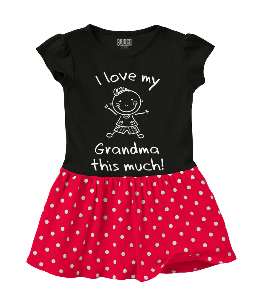 Love My Grandma Baby Polka Dot Skirt Dress-Direct To Garment Print-Brisco Baby