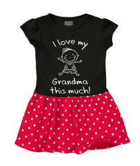 Love My Grandma Baby Polka Dot Skirt Dress-Direct To Garment Print-Brisco Baby