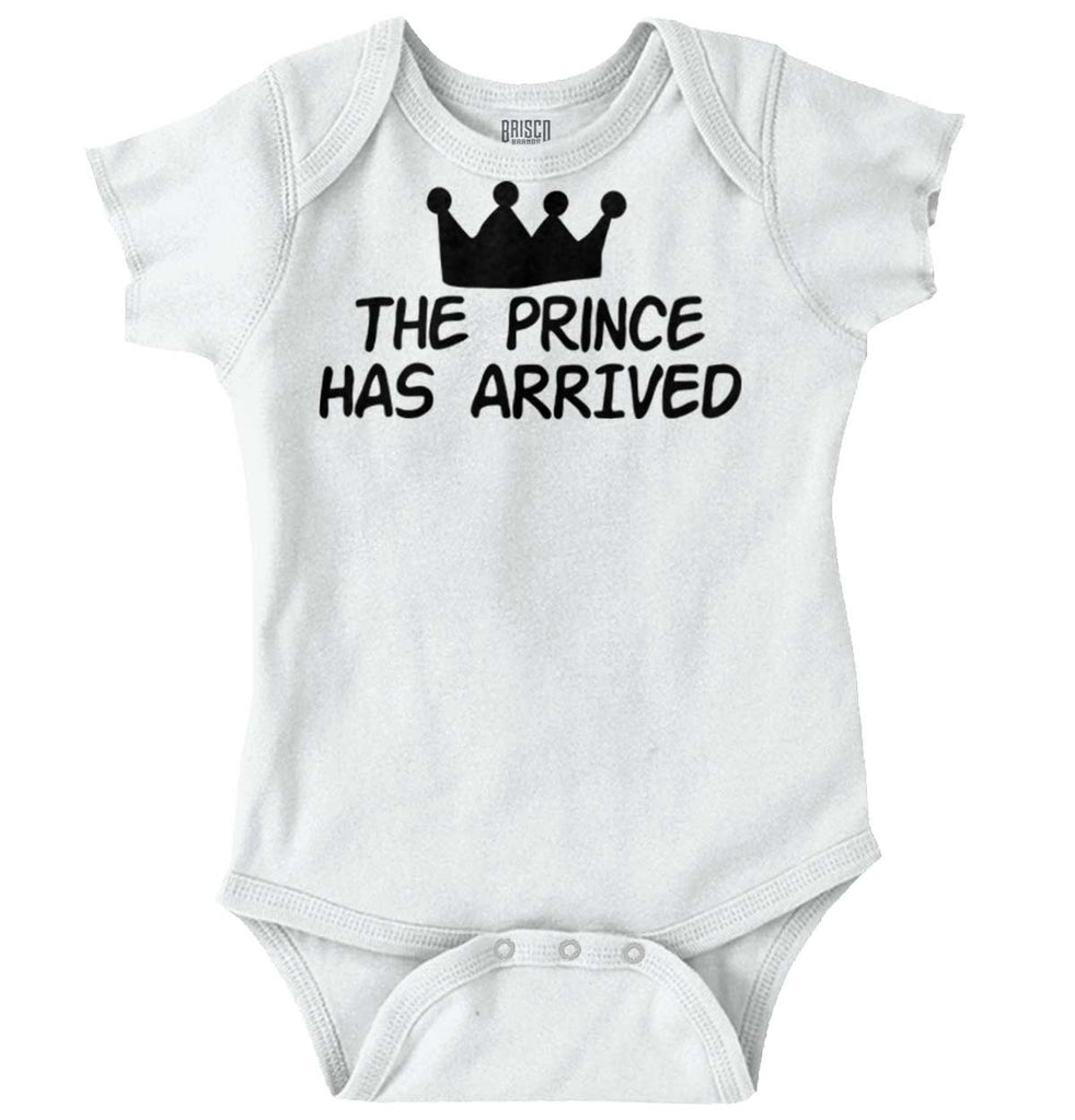 The Prince Has Arrived Romper Bodysuit-Direct To Garment Print-Brisco Baby