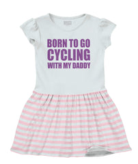 Cycling With Daddy Baby Striped Skirt Dress-Direct To Garment Print-Brisco Baby